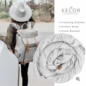 Luxury Bamboo Throw Blanket - Soft Light Gray